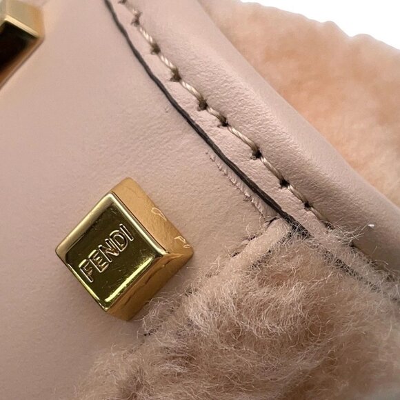 FENDI Sunshine shopper Mouton/Leather Pink 8BS051 - Picture 5 of 12